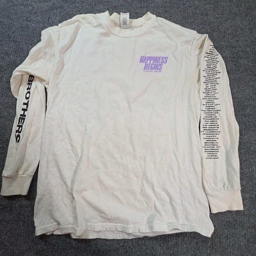Jonas Brothers Shirt Mens Medium White Happiness Begins Tour 2019 Long Sleeve